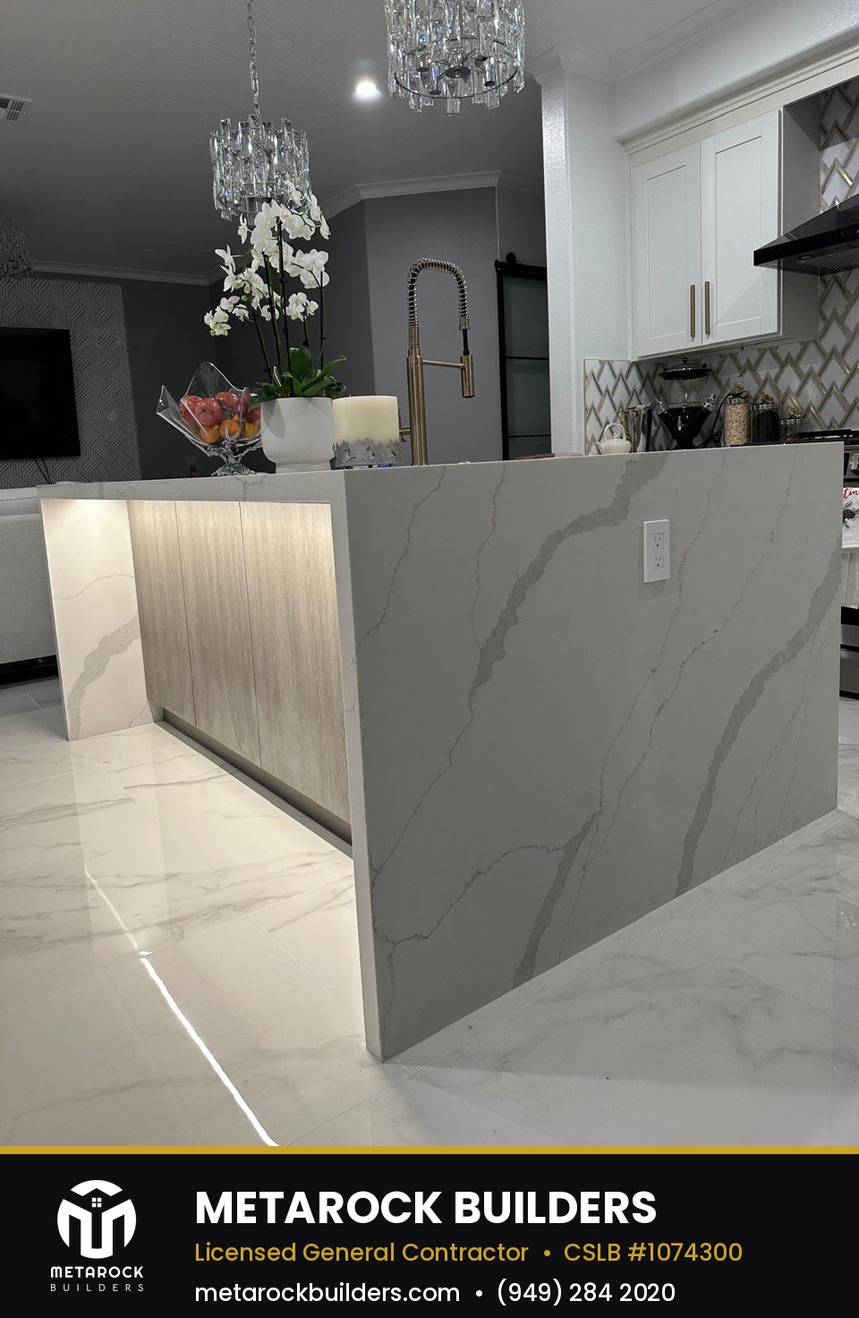 Kitchen remodel in Orange County by Metarock Builders