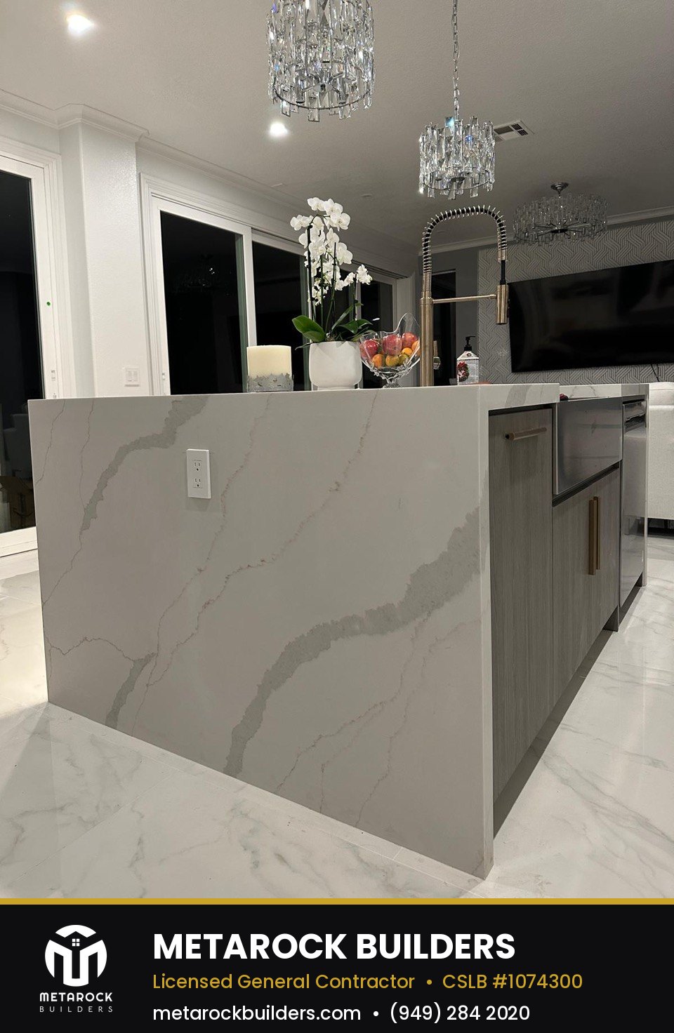 Kitchen remodel in Orange County by Metarock Builders